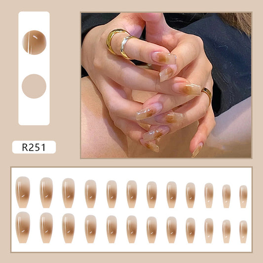 Smudged Ballet Fake Nails - Harajuku Style