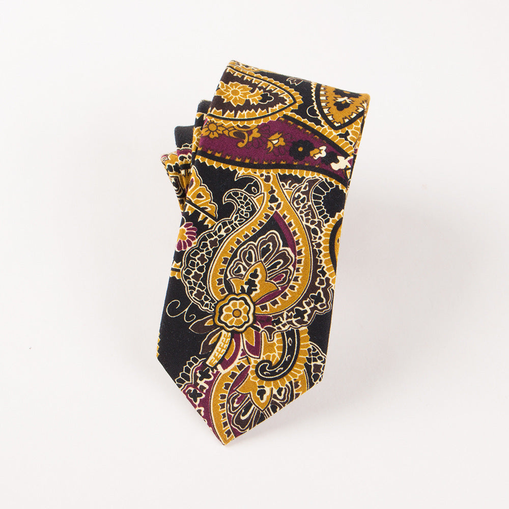 Men's Cotton Floral Print Wedding Tie