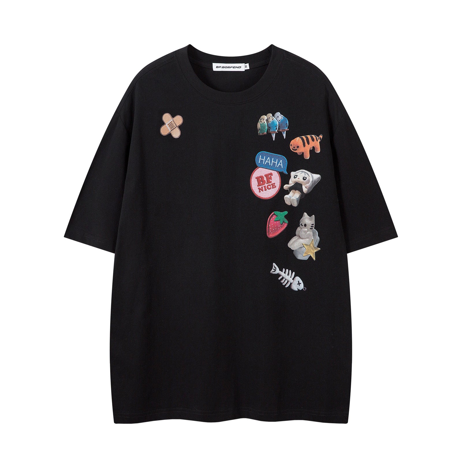 Street Fun Cartoon Print T-Shirt - Unisex Casual Top