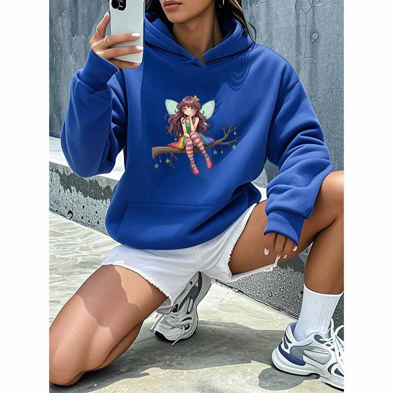 Cartoon Fairy Hooded Sweatshirt - Playful Harajuku Style