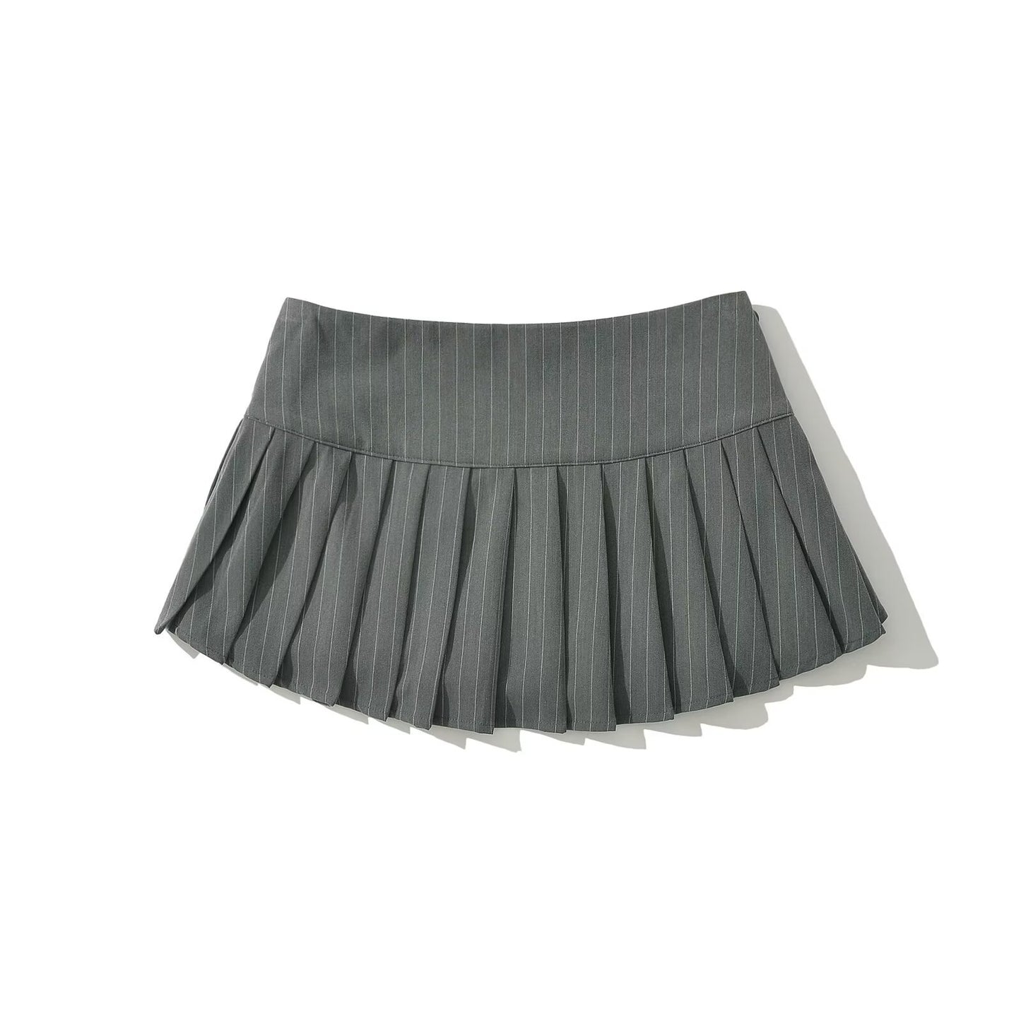 Striped Pleated Half-Length Skirt