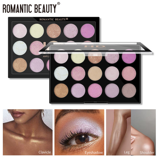 15 Color Multi-Color Pearl Highlighter Eyeshadow Palette