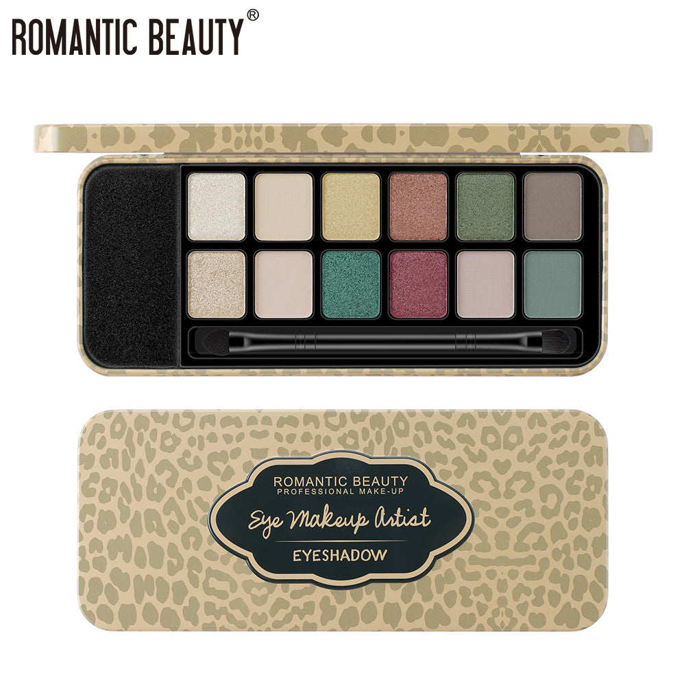 12 Colors Leopard Eyeshadow Palette - Pearl Matte Finish