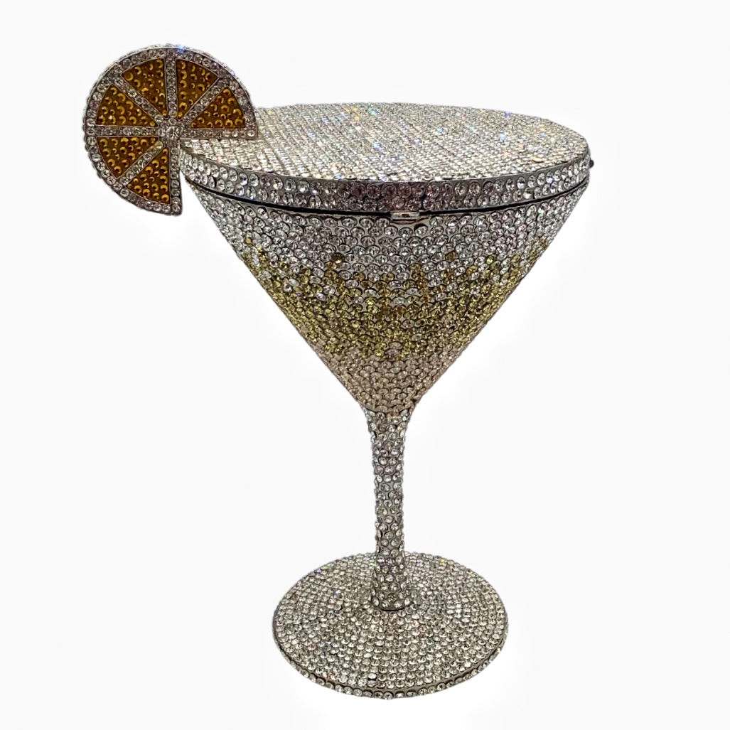 Diamond Studded Cocktail Tall Cup Handheld Bag