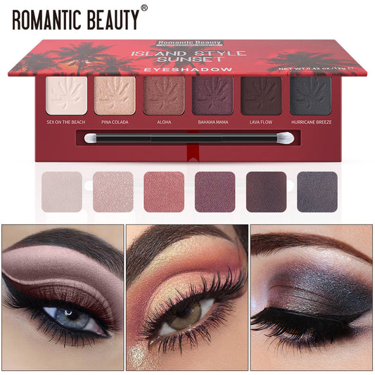 Sunset Vibes 6 Color Pearlescent Matte Eye Shadow Palette
