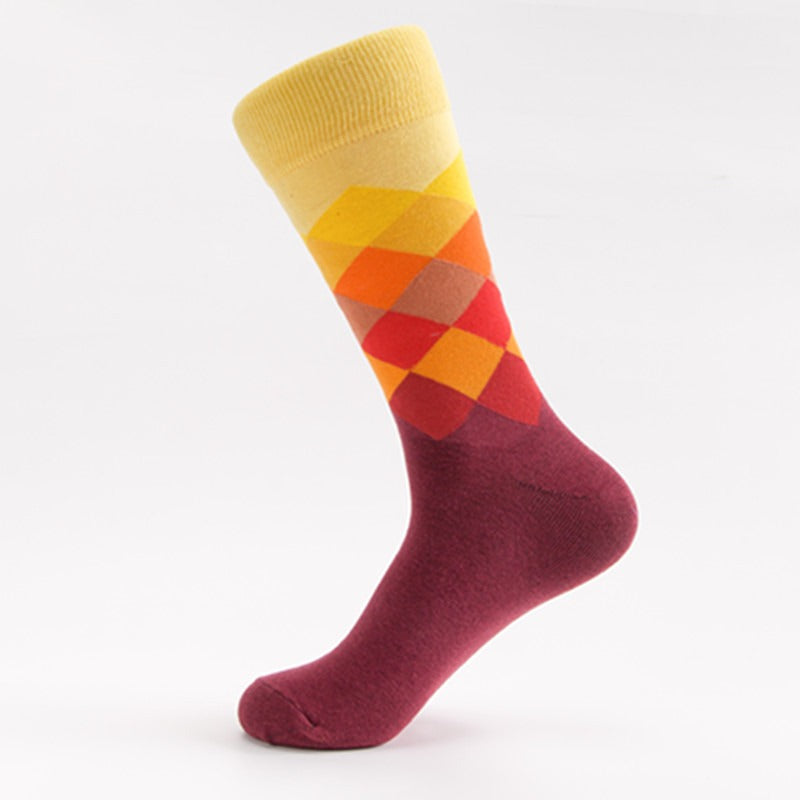 Colorful Diamond Harajuku Style Men's Tube Socks