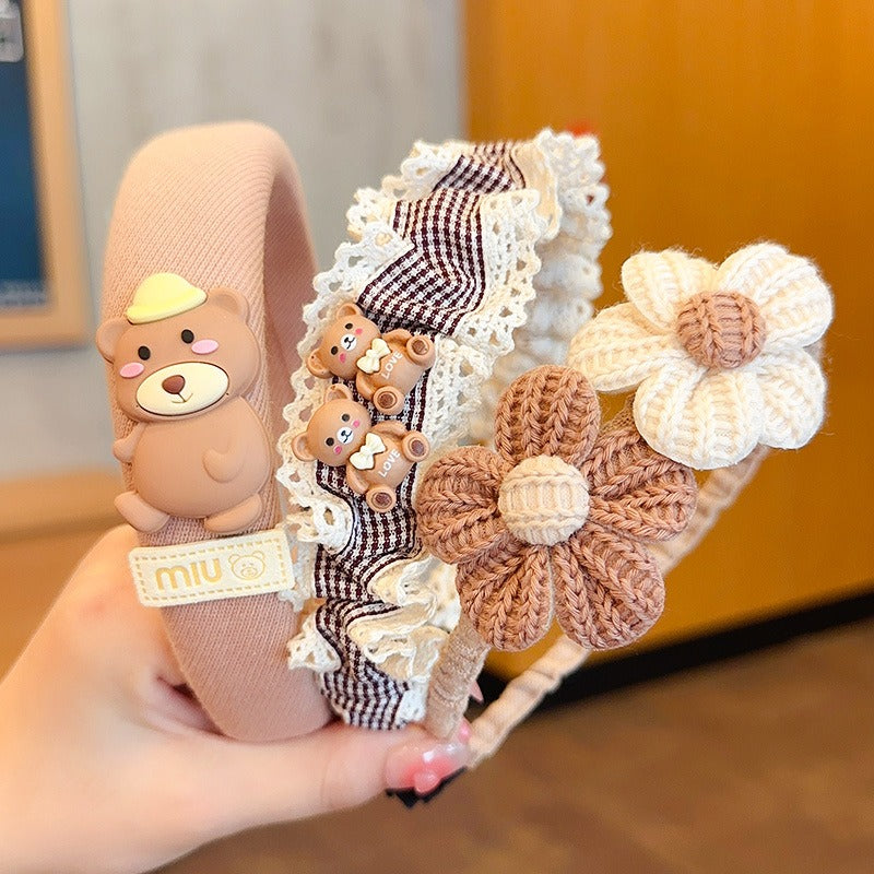 Korean Version Cartoon Milk Curry Rabbit Plush Hair Band and Clip - Cute Autumn and Winter Hair Accessories