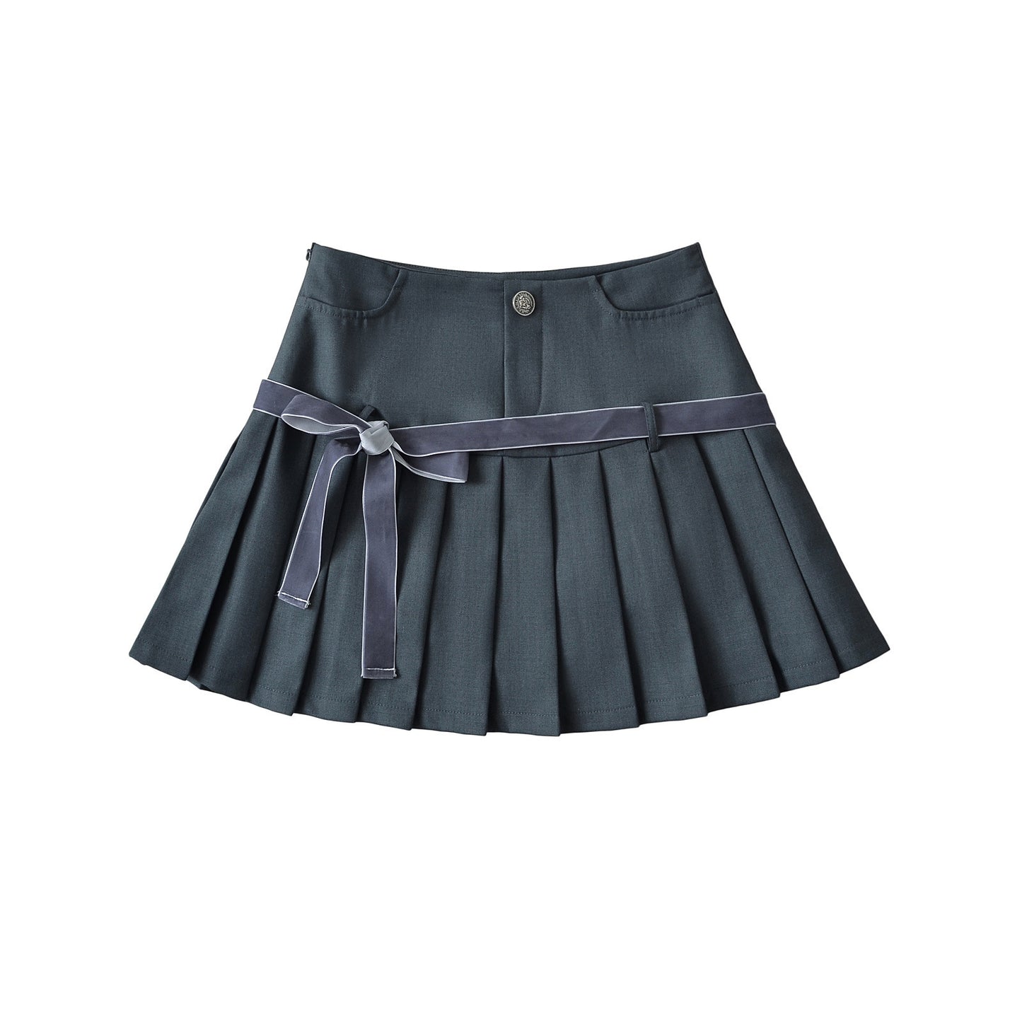 Plaid Bow Tie Pleated Skirt
