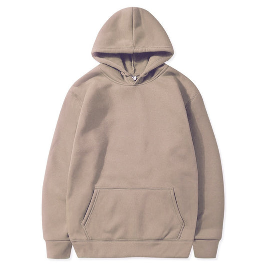 Harajuku Style Solid Color Plush Hoodie Sweatshirt