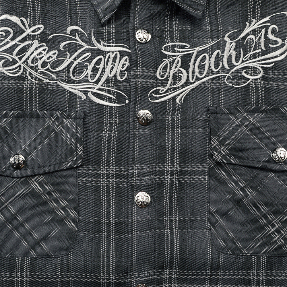 Harajuku Loose Plaid Short-Sleeved Shirt — Street Trend Cotton Blend