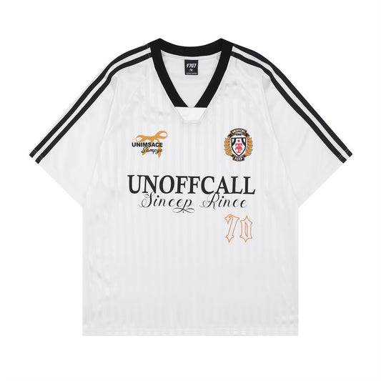 Men's Vertical Stripe Letter Print Sports Jersey
