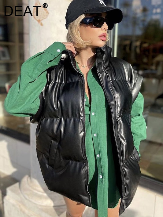 Harajuku Style PU Leather Vest - Winter Fashion Must-Have