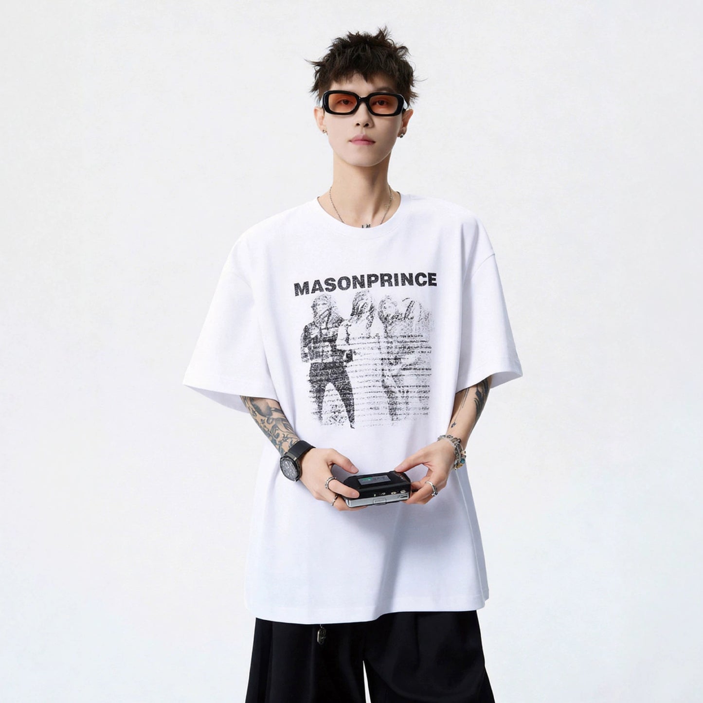 Cotton Short Sleeve T-Shirt for Men — Harajuku-Inspired Loose Fit Letter Tee
