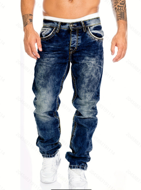 Harajuku Style Casual Straight Leg Men's Jeans