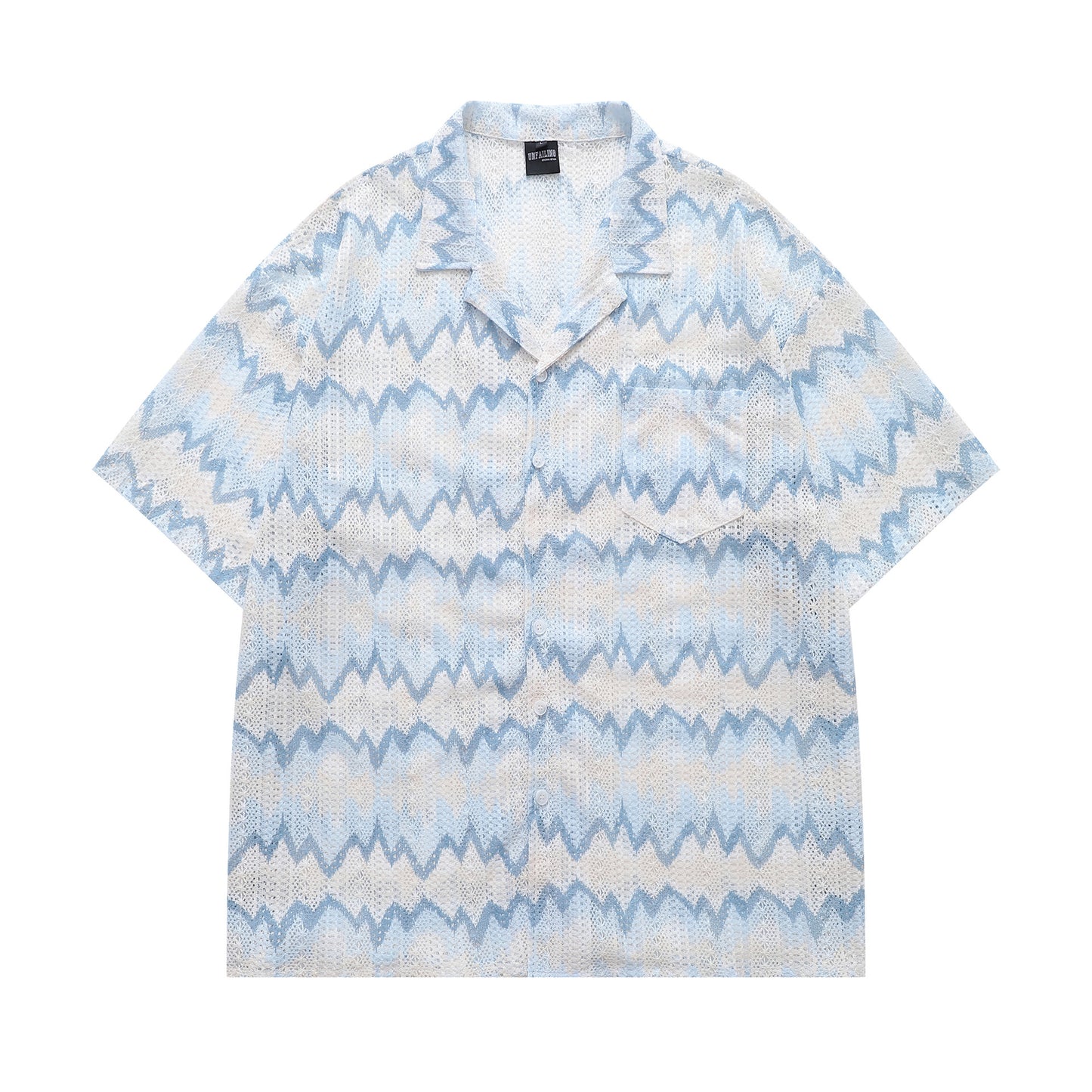 Retro Hollow Design Breathable Short Sleeve Shirt