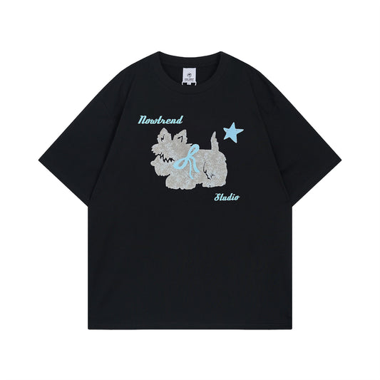 Playful Animal Print Short Sleeve T-Shirt for Men
