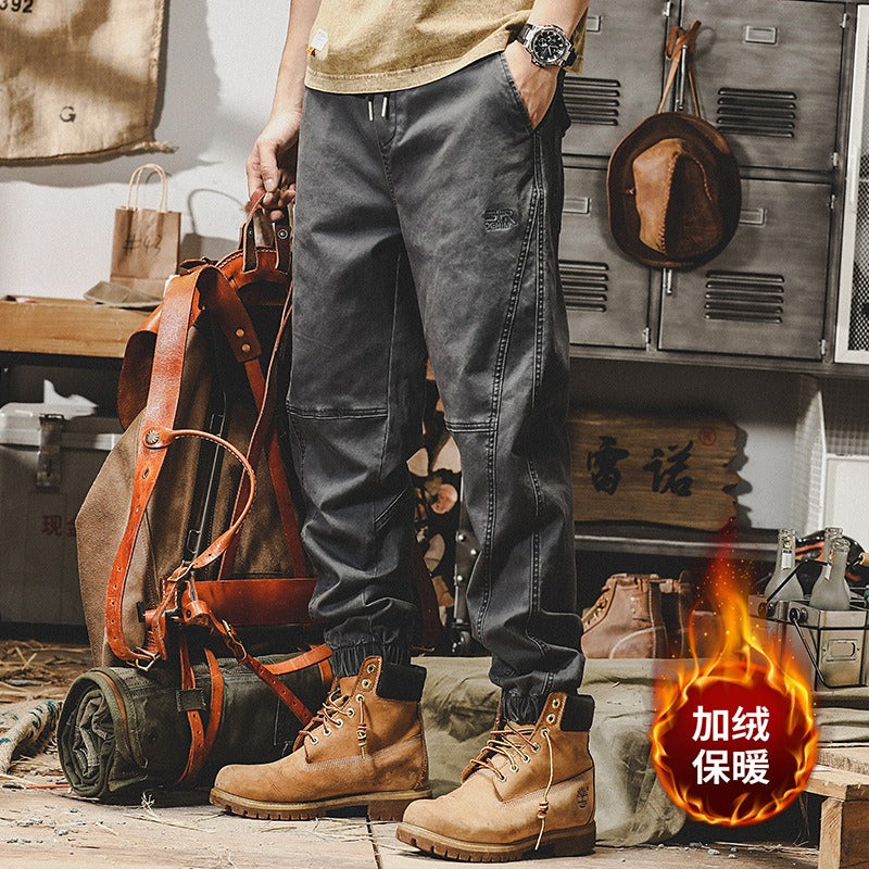Harajuku Style Heavyweight Retro Work Suit Pants for Men