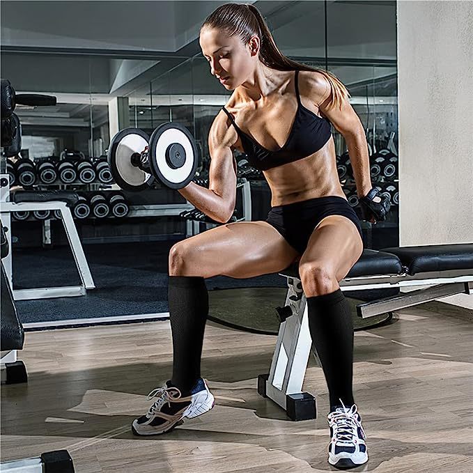 Sports Compression Socks - Long Tube Calf Socks for Skipping Rope and Cycling