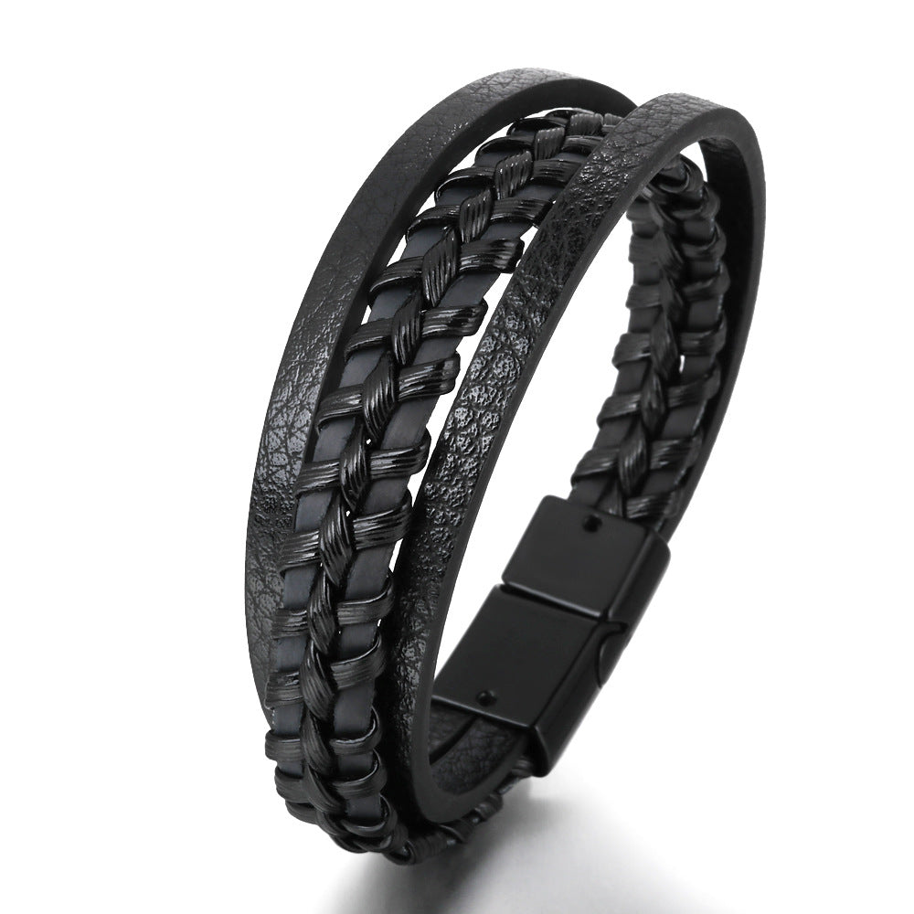 Harajuku Style Magnetic Leather Rope Bracelet