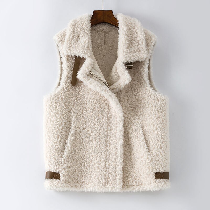 Korean Style Thickened Lamb Wool Vest for Students