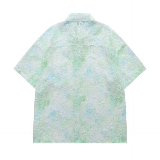 Retro Jacquard Short Sleeve Shirt for Men
