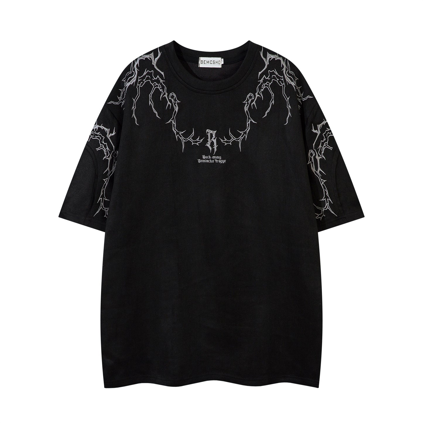 Harajuku Style Embroidered Short Sleeved T-Shirt