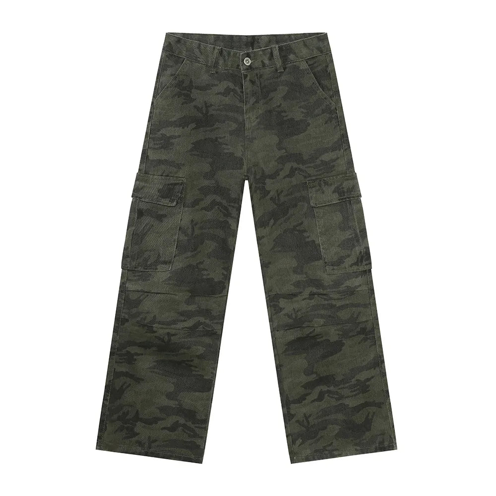 Harajuku Style Camouflage Cargo Jeans with Pockets