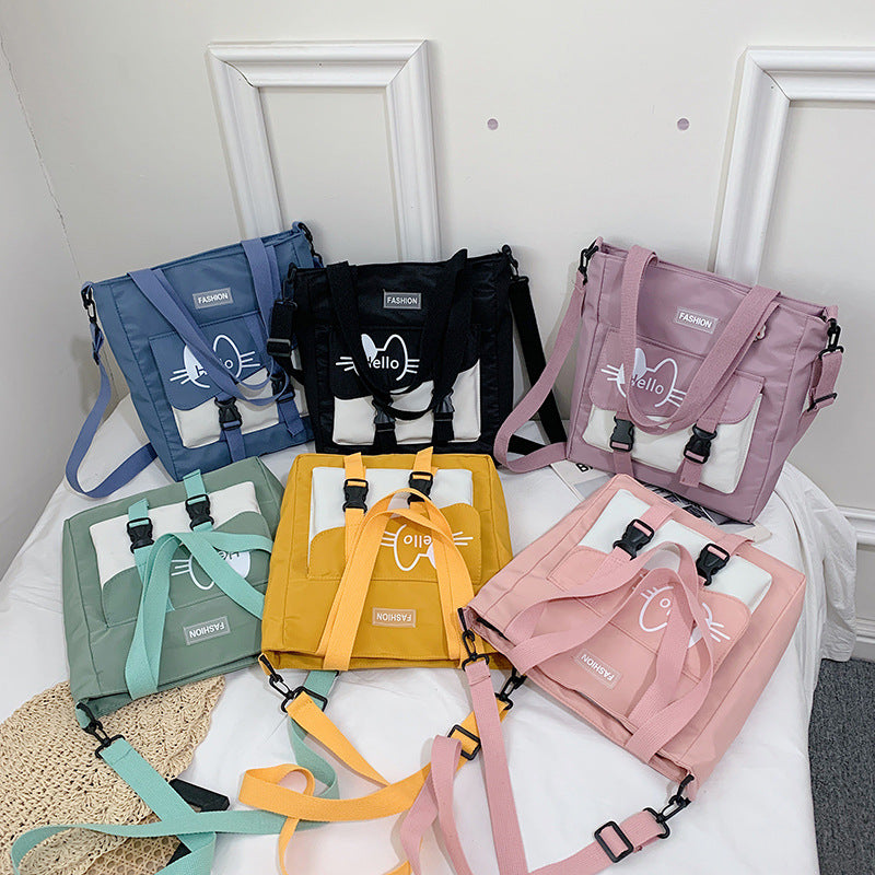 Harajuku Style Canvas Tote Bag for Students