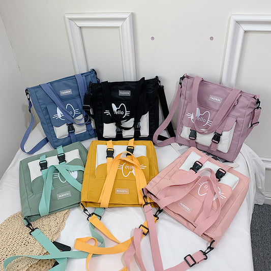 Harajuku Style Canvas Tote Bag for Students