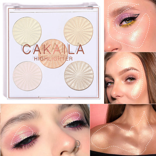 5 Color Baking Powder Highlighting Powder for Harajuku Style