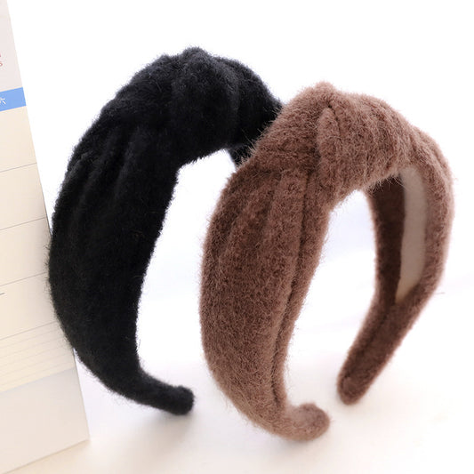 Woolen Mink Hair Hoop Knot Headband