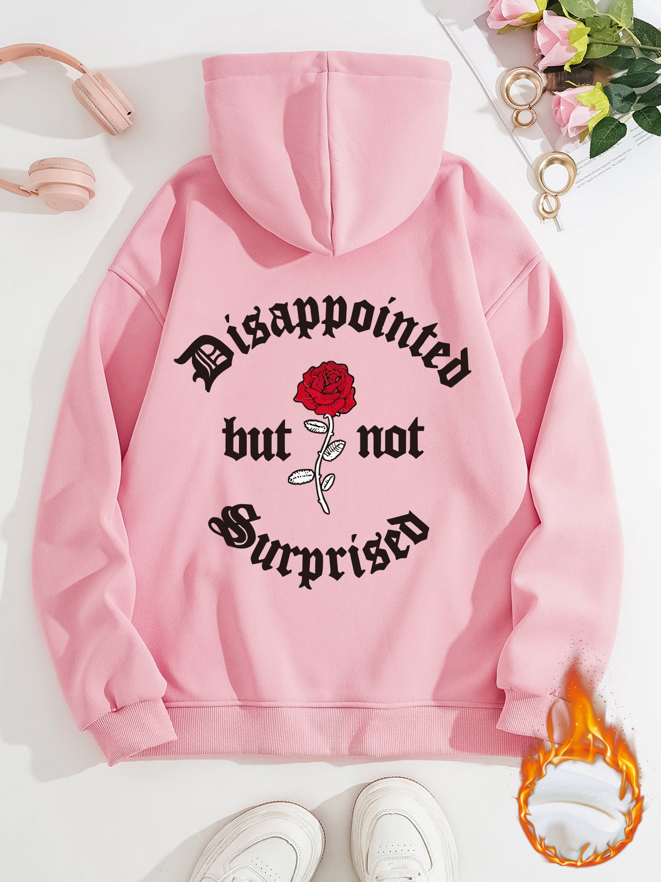 Disappointed Sweatshirt in Harajuku Style with Print and Lantern Sleeves