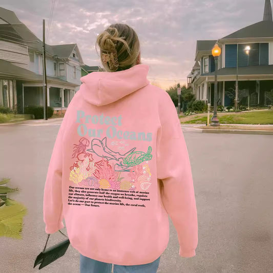 Playful Harajuku Letter Print Hoodie with Kangaroo Pocket