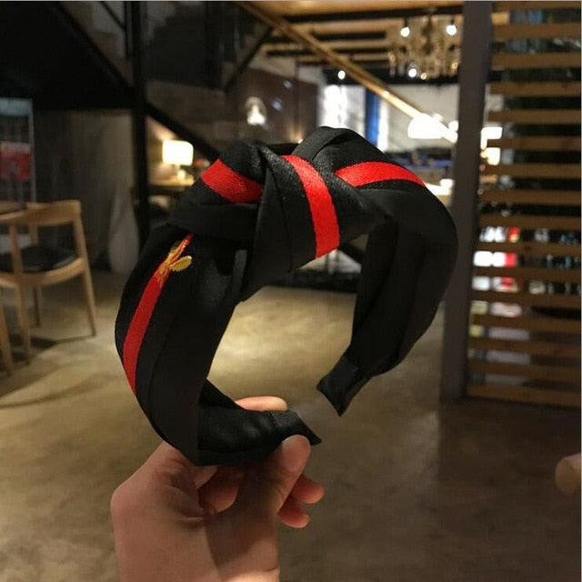 Stylish Striped Bee Pattern Turban Hairband for Women
