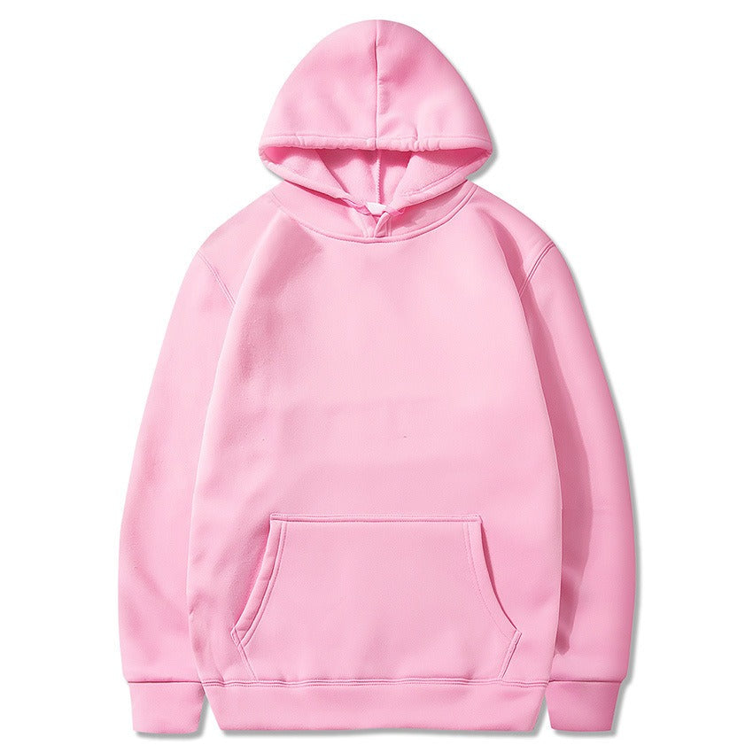 Harajuku Style Solid Color Plush Hoodie Sweatshirt