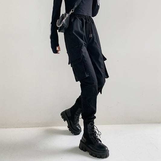 Harajuku Style Plus Size Black Casual Trousers