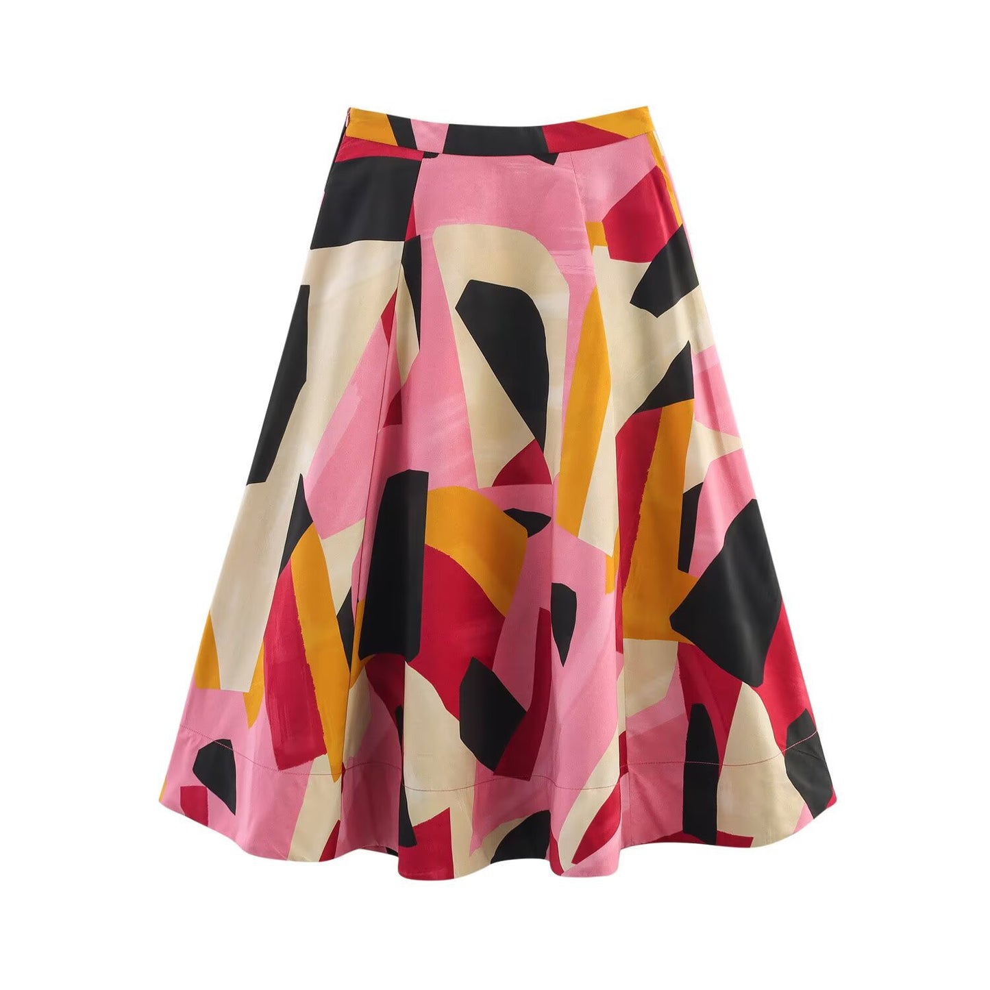 Harajuku Style Printed Midi Skirt for Women