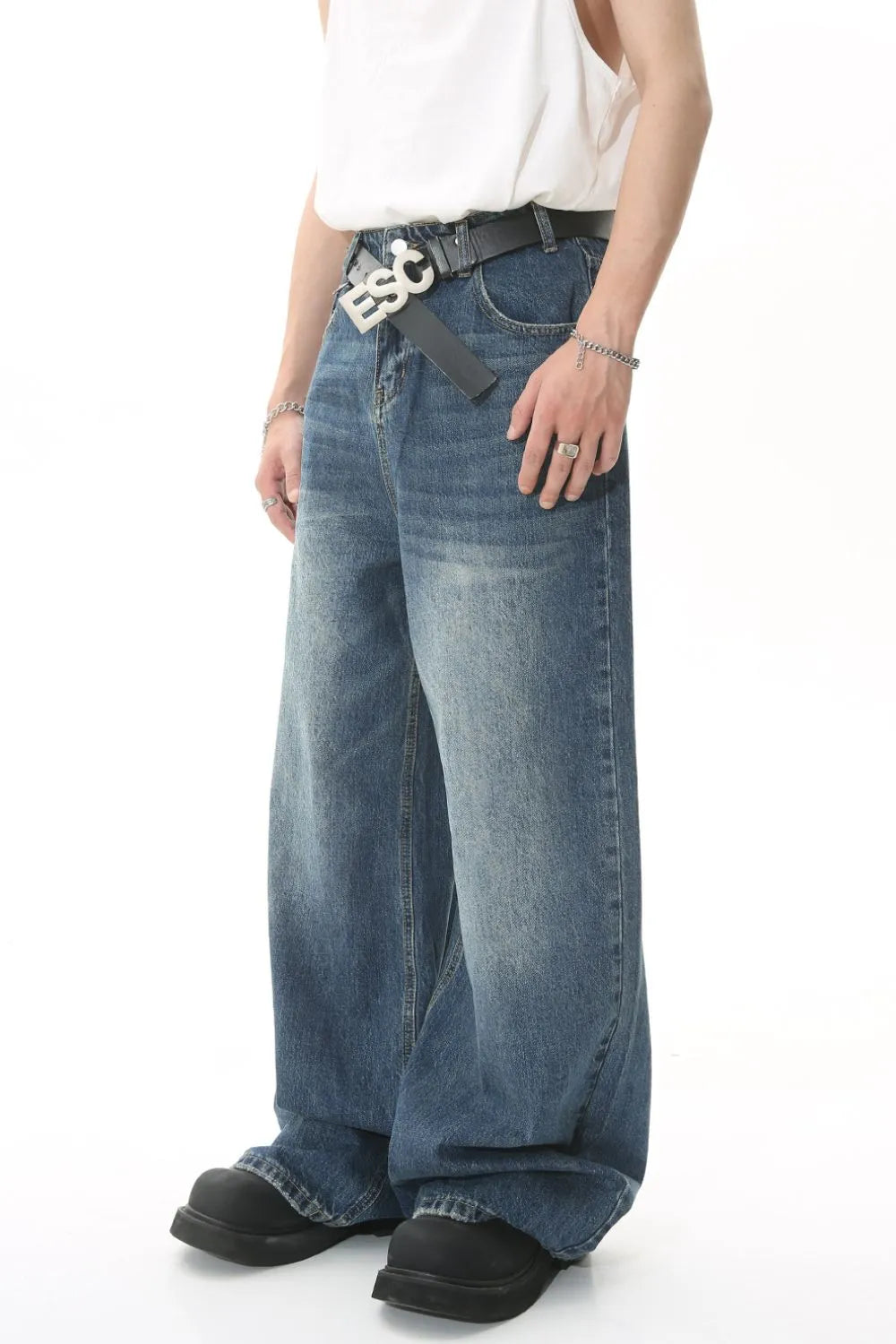 Harajuku Wide Leg Jeans with Pockets