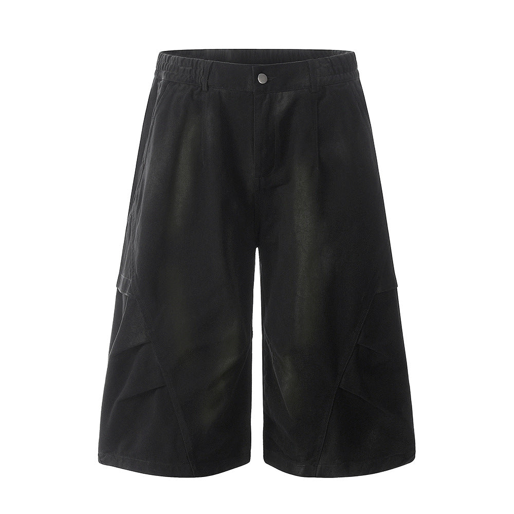 Harajuku-Inspired Distressed Denim Seven-Quarter Pants