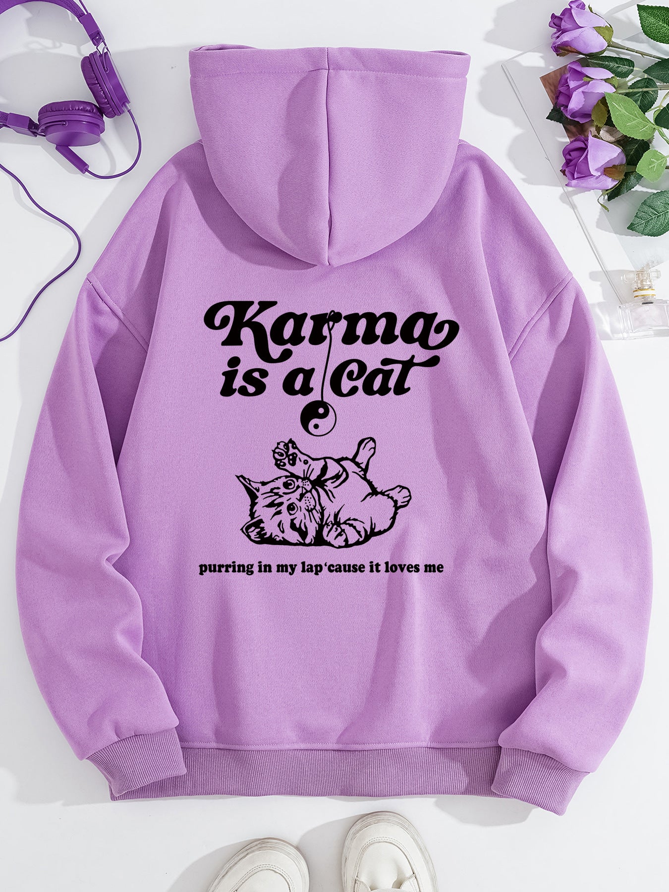Hooded Long Sleeve Fleece Hoodie with Kangaroo Pocket