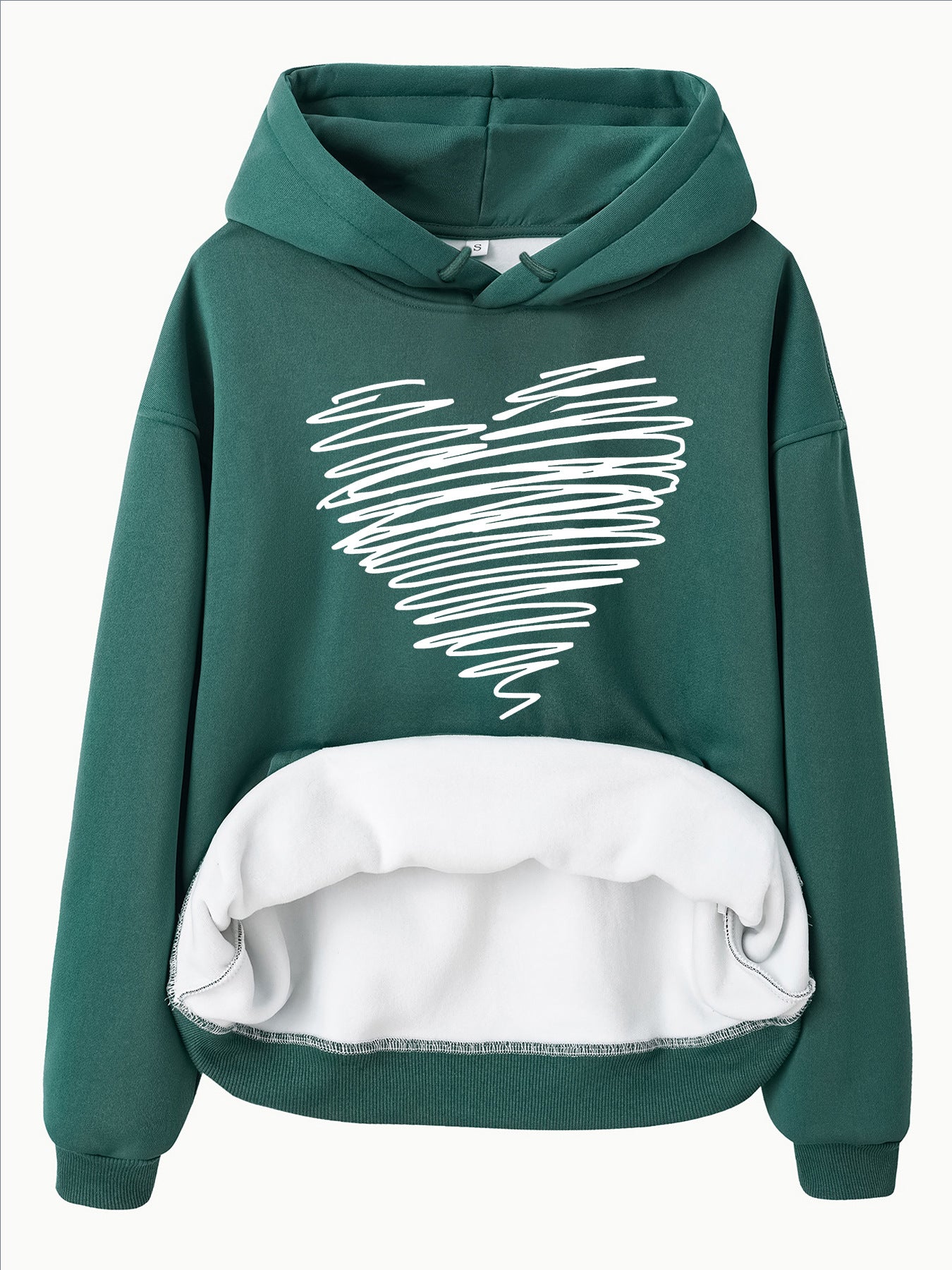 Hoodie with Heart-Shaped Pattern