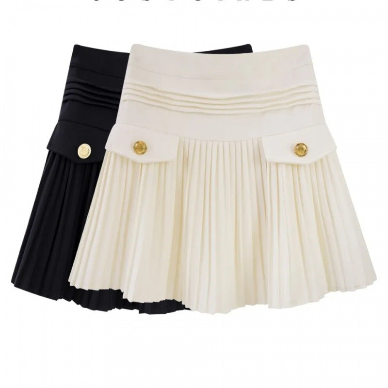 Harajuku Style Pleated A-Line Skirt for Women