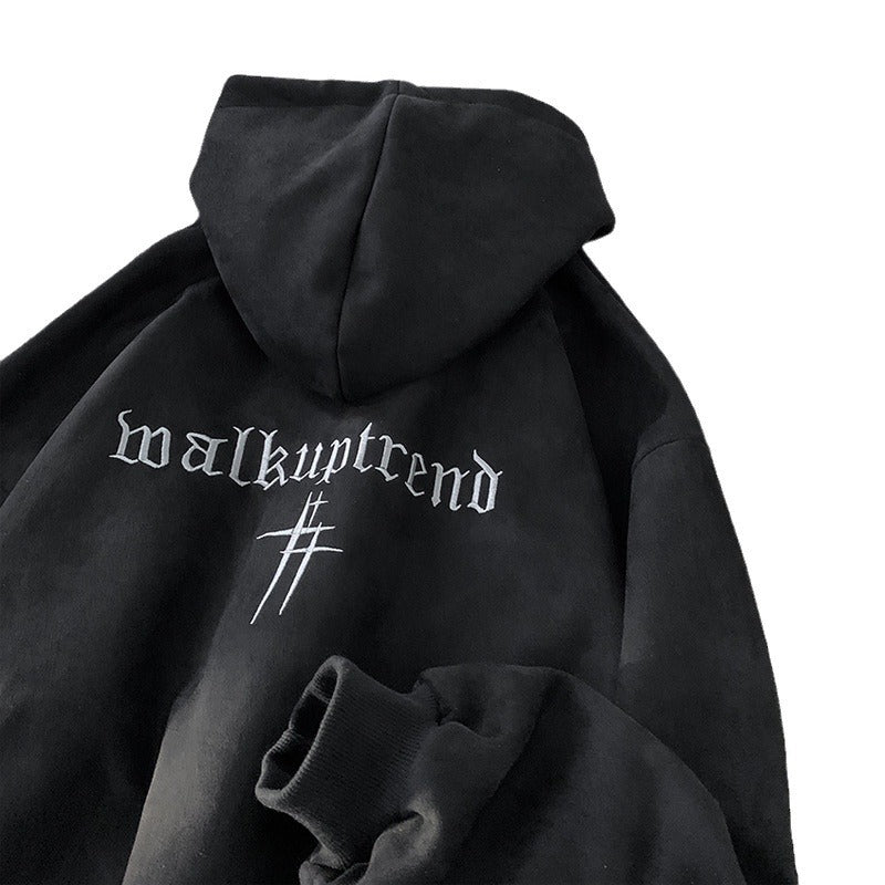 Suede Goth Hoodie
