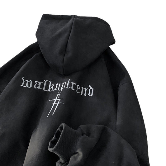 Suede Goth Hoodie