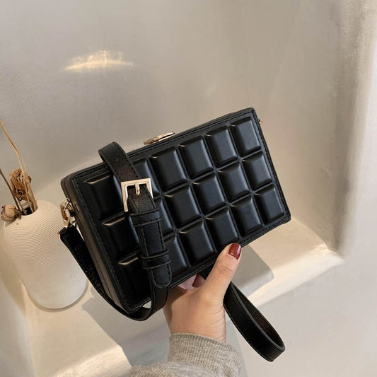 Playful Embossed Chocolate Crossbody Bag