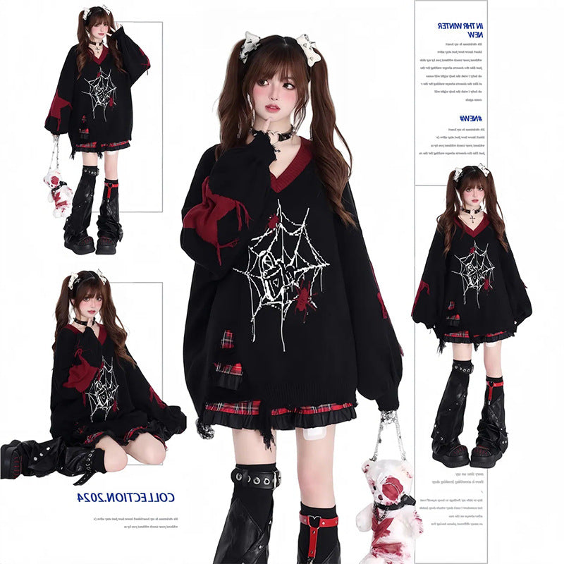 Off Shoulder Loose Knit Sweater