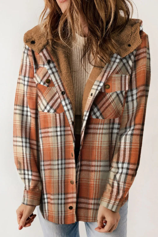 Plaid Button Up Hooded Jacket – Harajuku Style