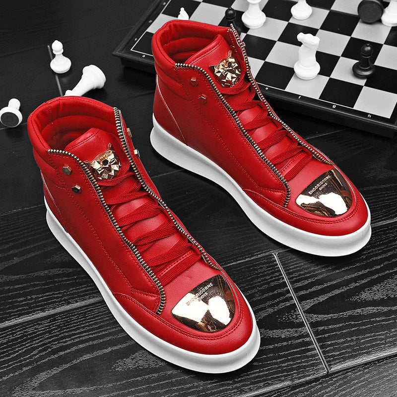 Men's High-Top Casual Leather Boots