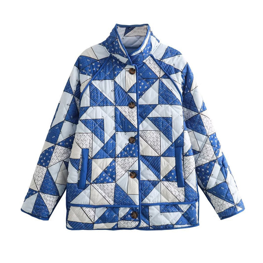 Harajuku Style Casual Cotton Jacket - Chic Patchwork Design