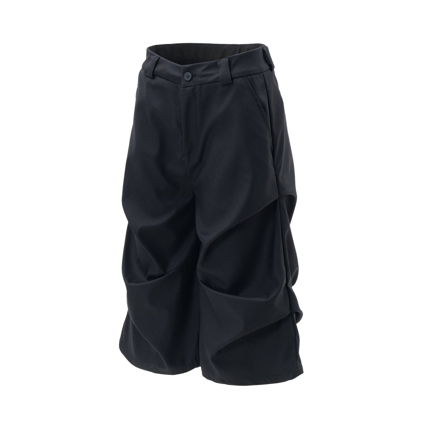 Minimally Pleated Design Casual Suit Shorts for Men